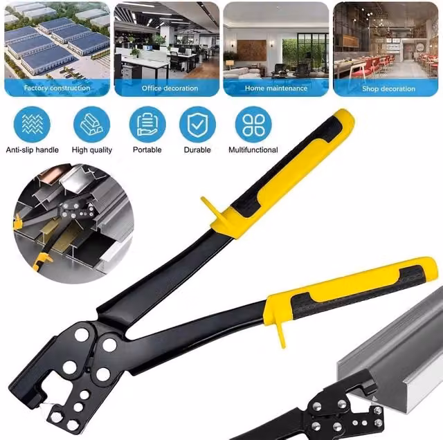 NESTLUNE Steel Stud Crimper Hand Keel Metal Punch Lock in Black W: 520 mm, L: 10000 mm