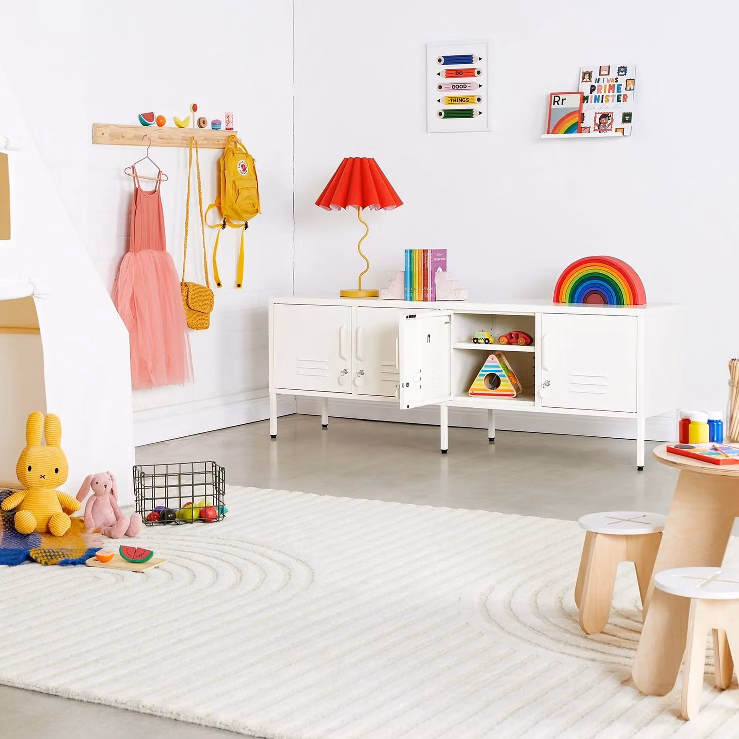 Mustard Made The Standard Freestanding Metal Storage Cabinet in Chalk, H 162 x W 57 x D 40 cm