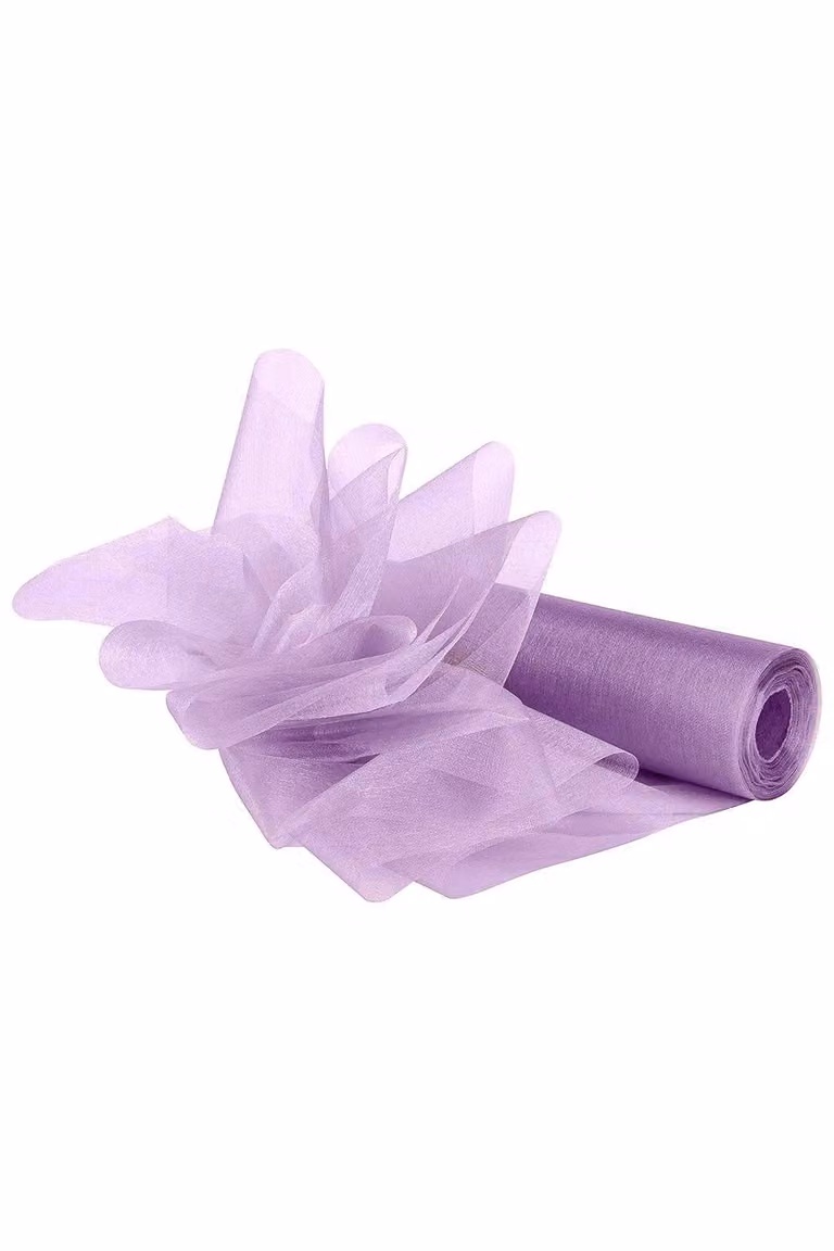 Neel Blue Organza Roll Snow Sheer Glitter Fabric in Pale Lilac, W/H: 29 cm x 25 m