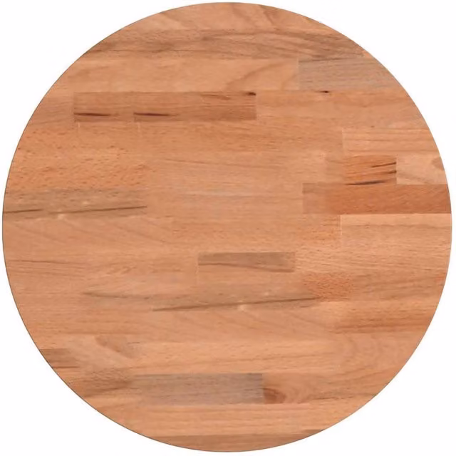 Berkfield Home Round Solid Wood Beech Table Top in Beige and Brown, Diameter: 30 cm, Height: 1.5 cm