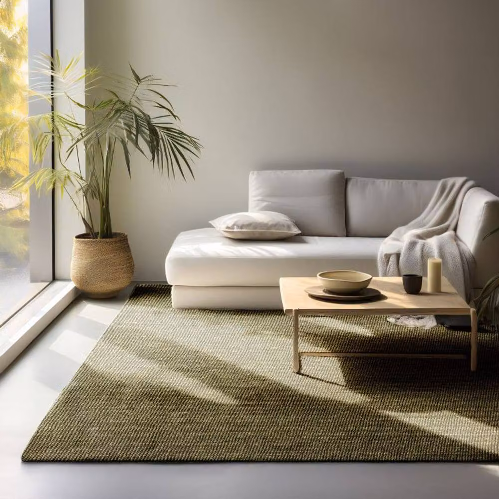 THE RUGS Handwoven Flatweave Jute Rug in Green, W: 80 cm, L: 150 cm – 2