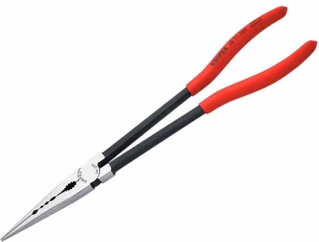 Knipex Long Reach Straight Needle Nose Pliers, Red, 280 mm