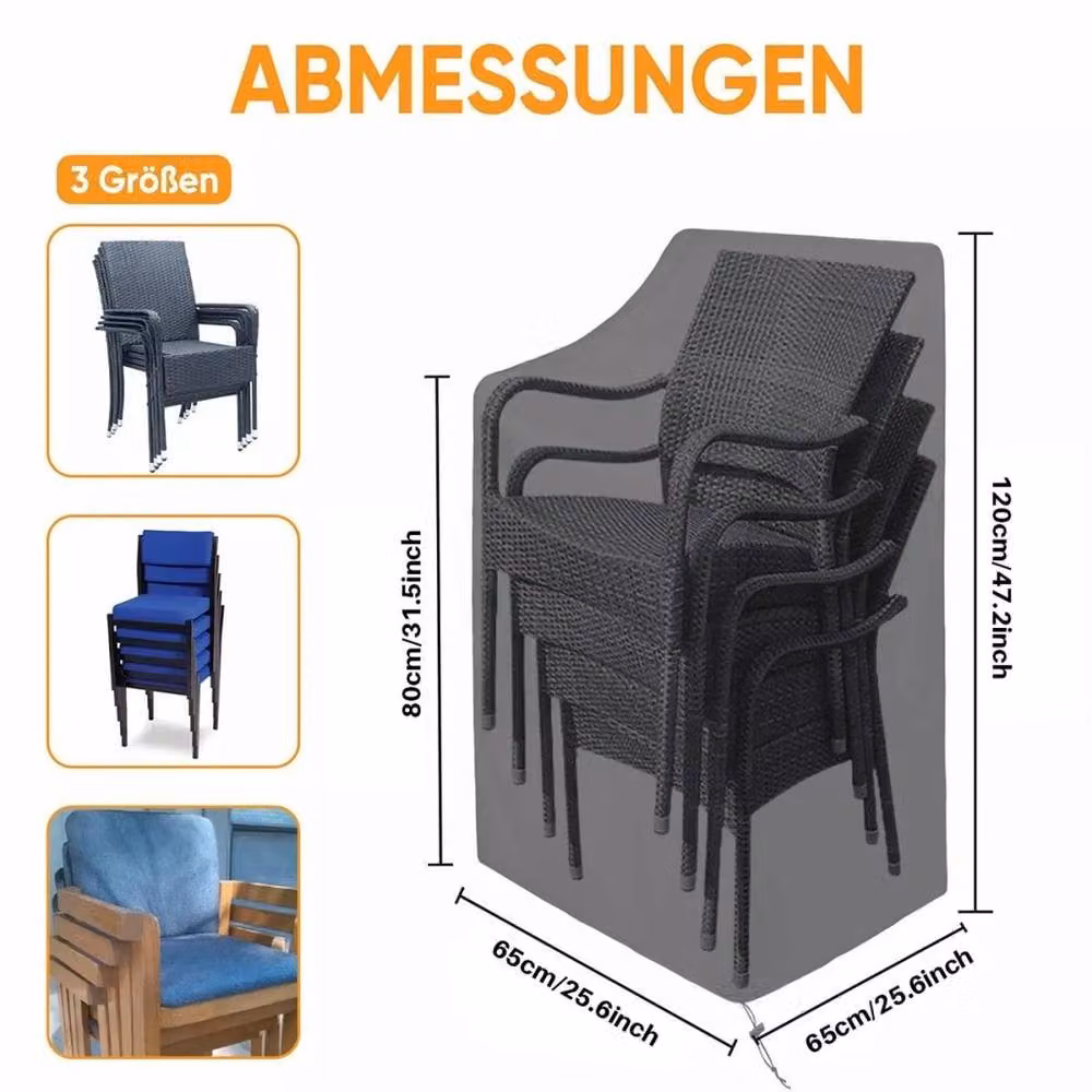 Kelvenix Waterproof High Back Dining Chair Cover in Black, W/D/H: 65 x 65 x 80/120 cm – 2