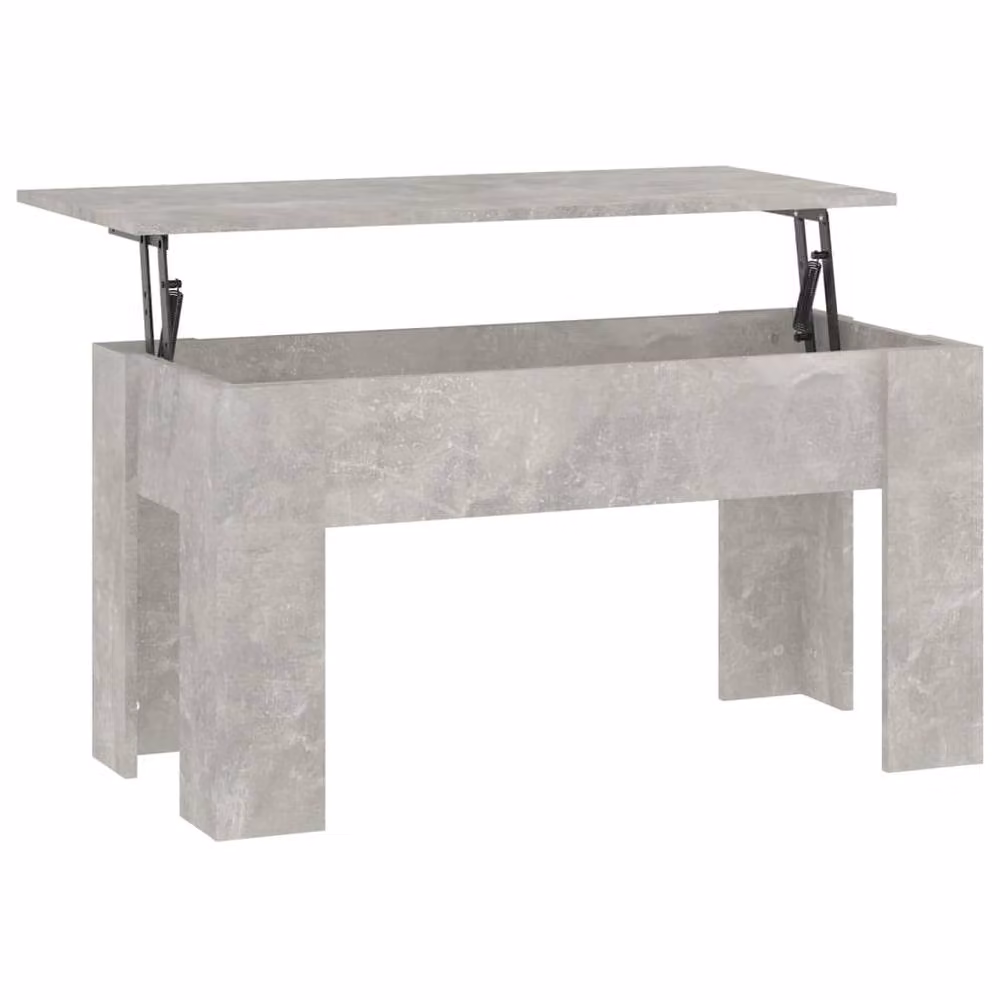 Berkfield Home Modern Rectangular Coffee Table in Grey with Lift Mechanism, W: 101 cm, D: 49 cm, H: 52 cm – 2