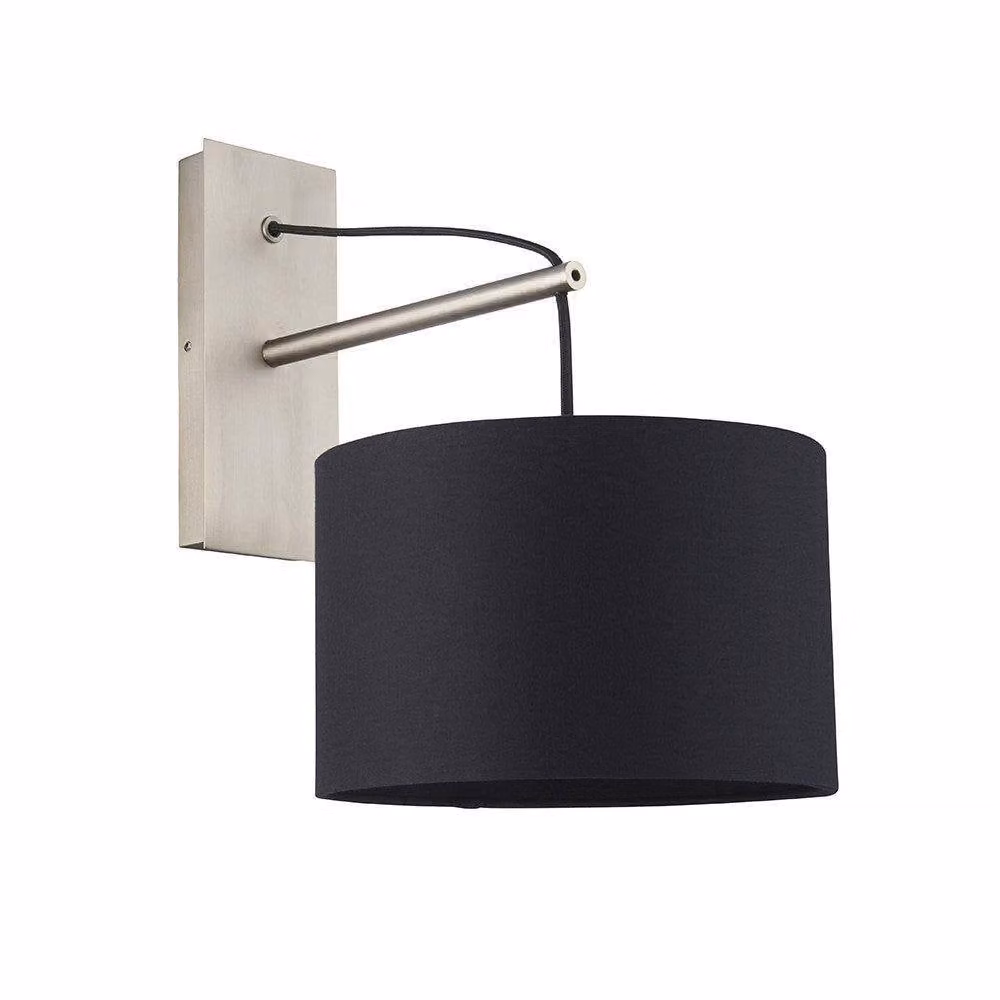 Netlighting RAVENNA Contemporary Fabric and Metal Indoor Wall Lamp in Silver – 4
