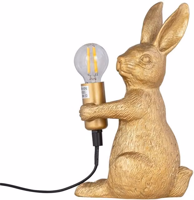 First Choice Lighting Hop Hop Gold Bunny Rabbit Table Lamp