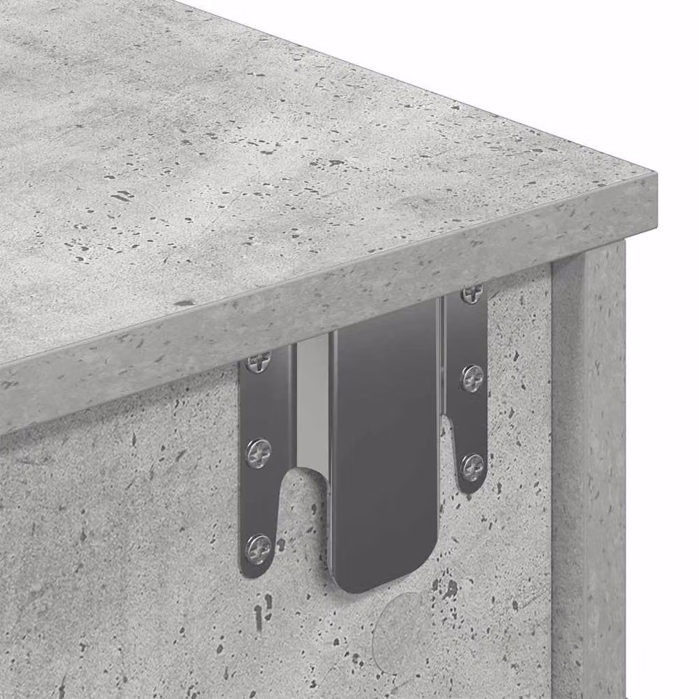 Berkfield Home Wall Mounted Shelf with Drawers in Concrete Grey, W/D/H: 60 x 25 x 15 cm – 2