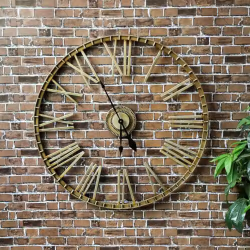 Charles Bentley Bronze Wrought Iron Outdoor Wall Clock with Roman Numerals, W/D/H: 95 x 95 x 6 cm – 3