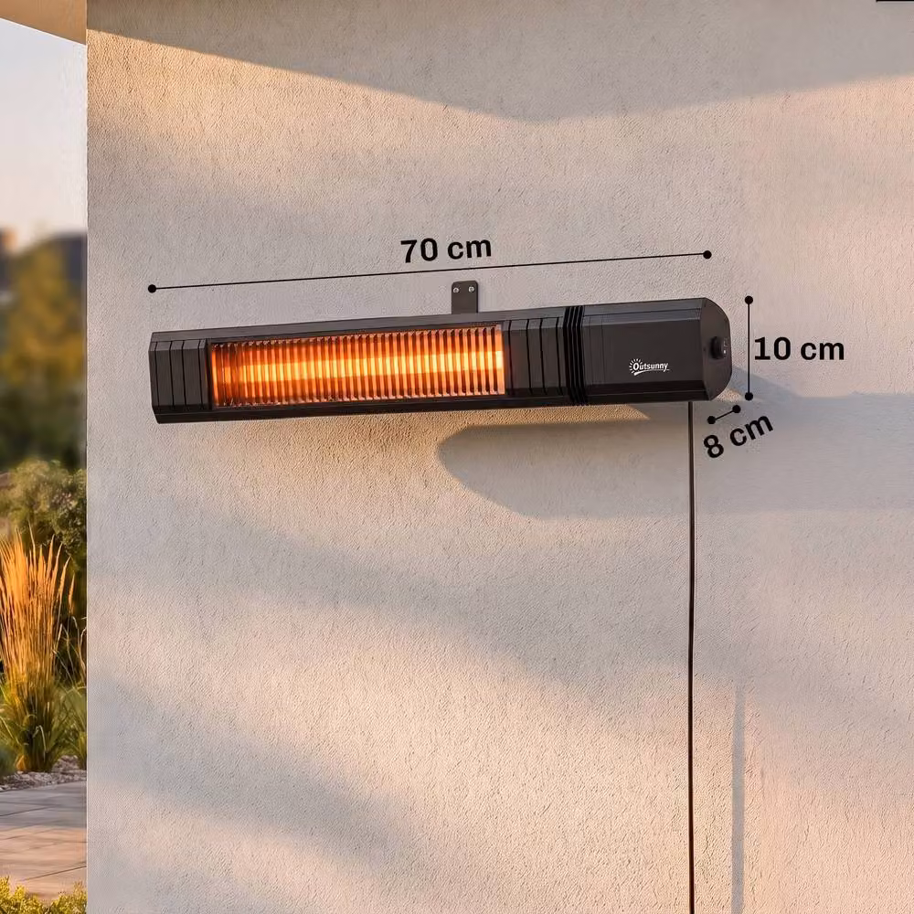 Outsunny 2000 W Electric Infrared Patio Heater with App Control, IP65 Waterproof, Black – 3