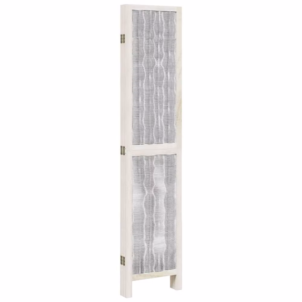 Berkfield Home 5 Panel Room Divider in White Solid Paulownia Wood, H 180 cm x W 175 cm – 2
