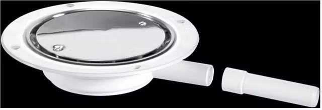 McAlpine USG1SS Untrapped Gully with Clamp Ring and Cover Plate, 22mm Horizontal, Silver Stainless Steel