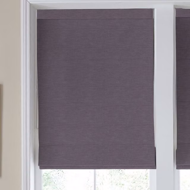 Laura Ashley Swanson Made to Measure Blackout Roman Blind in Dark Sugared Violet