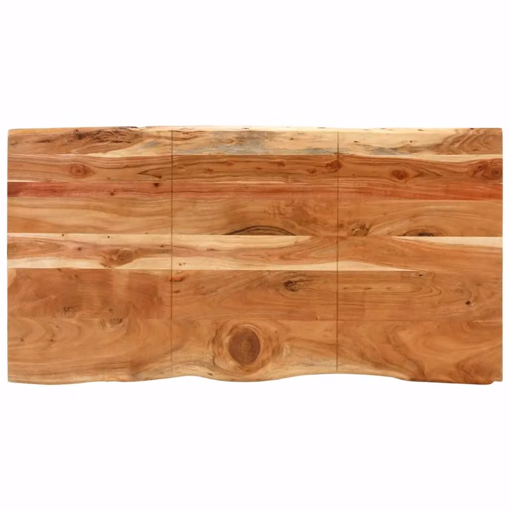 Berkfield Home Rectangular Dining Table in Brown Solid Acacia Wood with Live Edge, W/D/H: 154 x 80 x 76 cm – 2