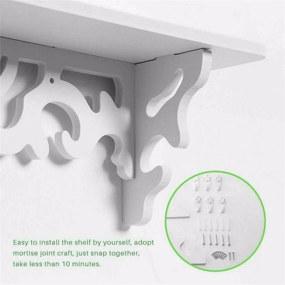 NESTLUNE Set of 3 White Floating Wall Mounted Display Shelves, W: 100 cm x D: 15 cm x H: 15 cm – 3