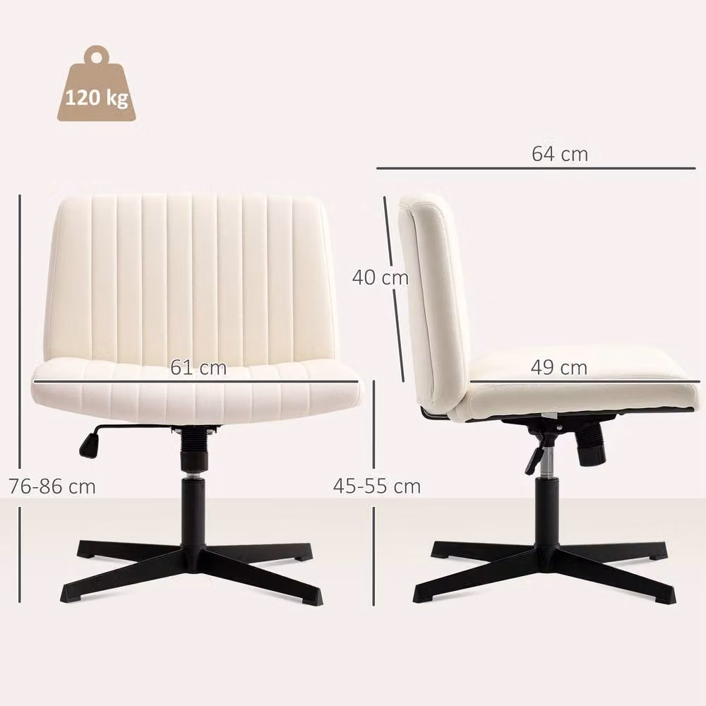 STILVORA Swivel Task Chair in Beige Fabric with Height and Weight Adjustment – 2