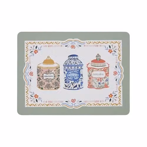 Ulster Weavers Tea Tins Vintage Cork Placemats, Set of 4, Multicolour, W: 29 cm, D: 29 cm, H: 0.5 cm