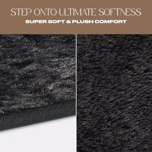 Sienna Black Modern Shaggy Runner Rug, Non-Slip and Easy Care, W: 60 cm, L: 150 cm – 4