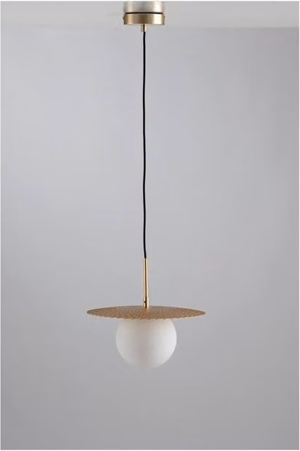 Netlighting Chaplin Globe Ceiling Pendant Light in Satin Gold and White with G9 Bulb Holder