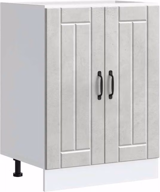 Berkfield Home Lucca Modern Freestanding Kitchen Sink Unit in Matt Concrete Grey MDF