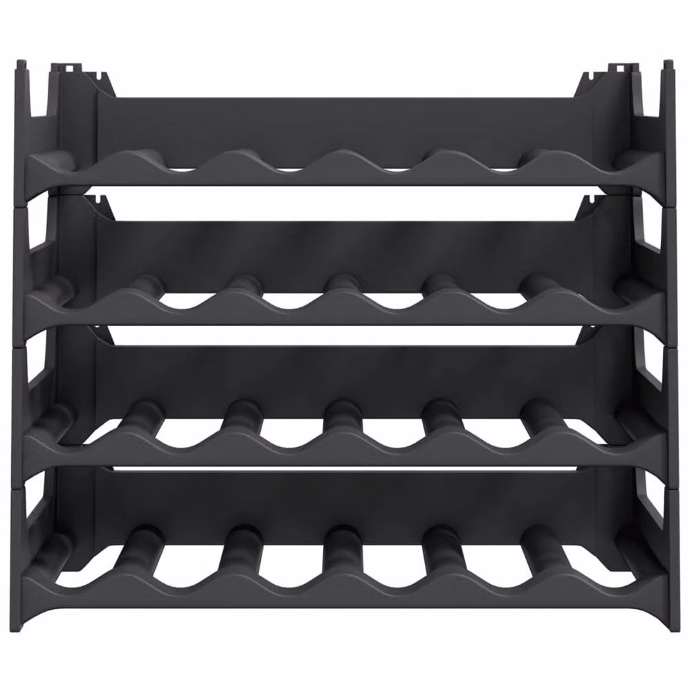 Berkfield Home Stackable Wine Rack for 24 Bottles in Matt Black – 3