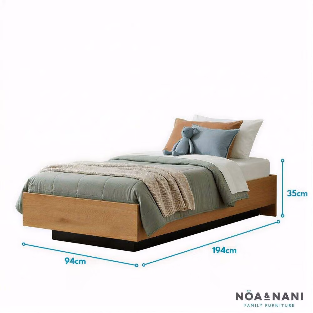 Nöa and Nani Koping Single Gas Lift Ottoman Bed with Storage, Natural Pine, Brown, W/D/H: 90 x 190 cm – 2