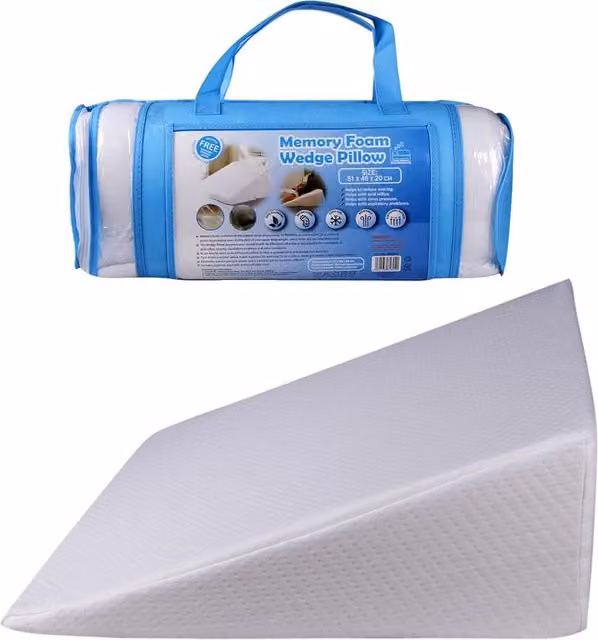 Almineez Memory Foam Therapy Wedge Pillow with Removable Breathable Cover in White – 1