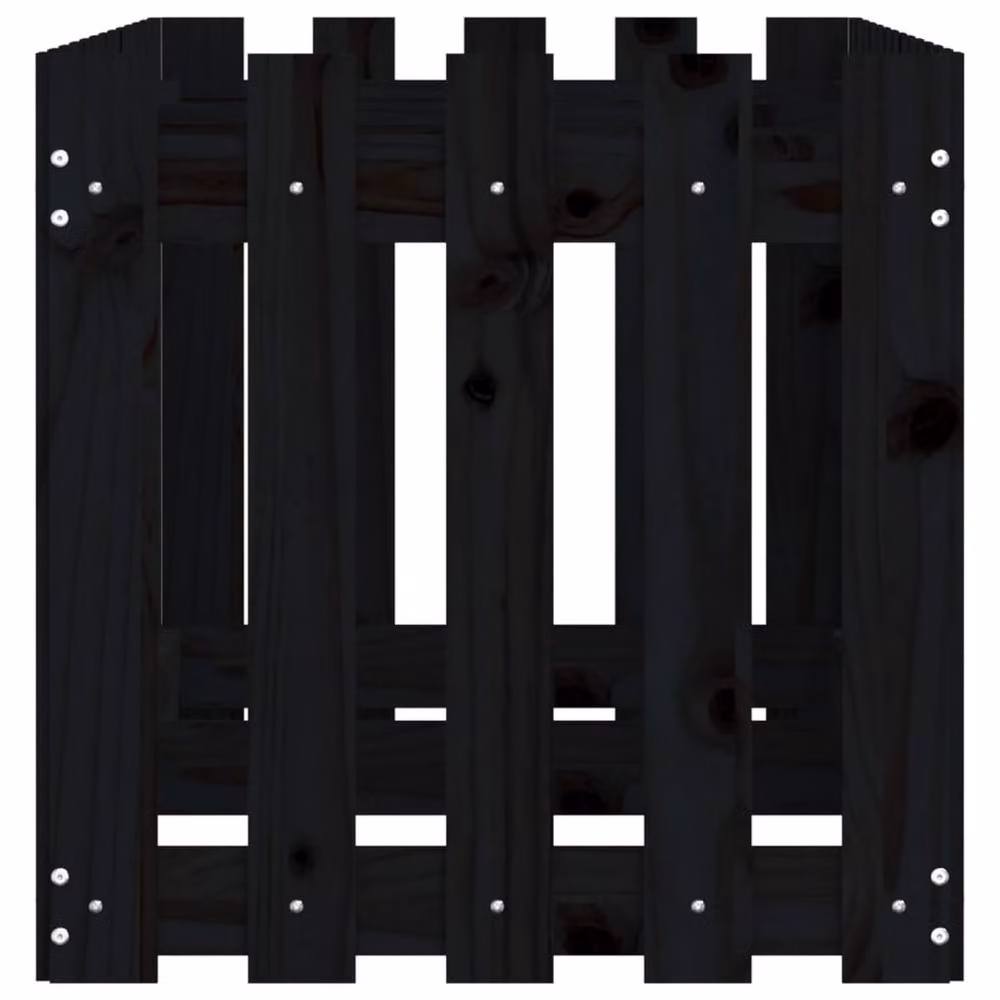 Berkfield Home Garden Raised Bed with Fence Design in Black, Solid Wood and Plastic, W/D/H: 150 x 50 x 50 cm – 4