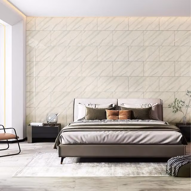 Livingandhome 10 Piece Marble Peel and Stick Wall Stickers in White