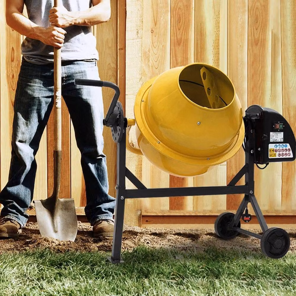 FLAVORA 120L Electric Cement Mixer in Yellow, W: 520 mm – 3