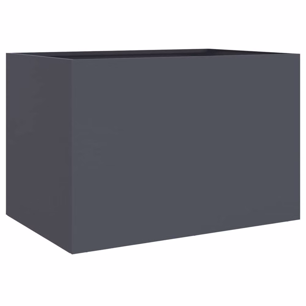 Berkfield Home Anthracite Steel Planter Tub in Black, W: 62 cm, D: 47 cm, H: 46 cm – 2