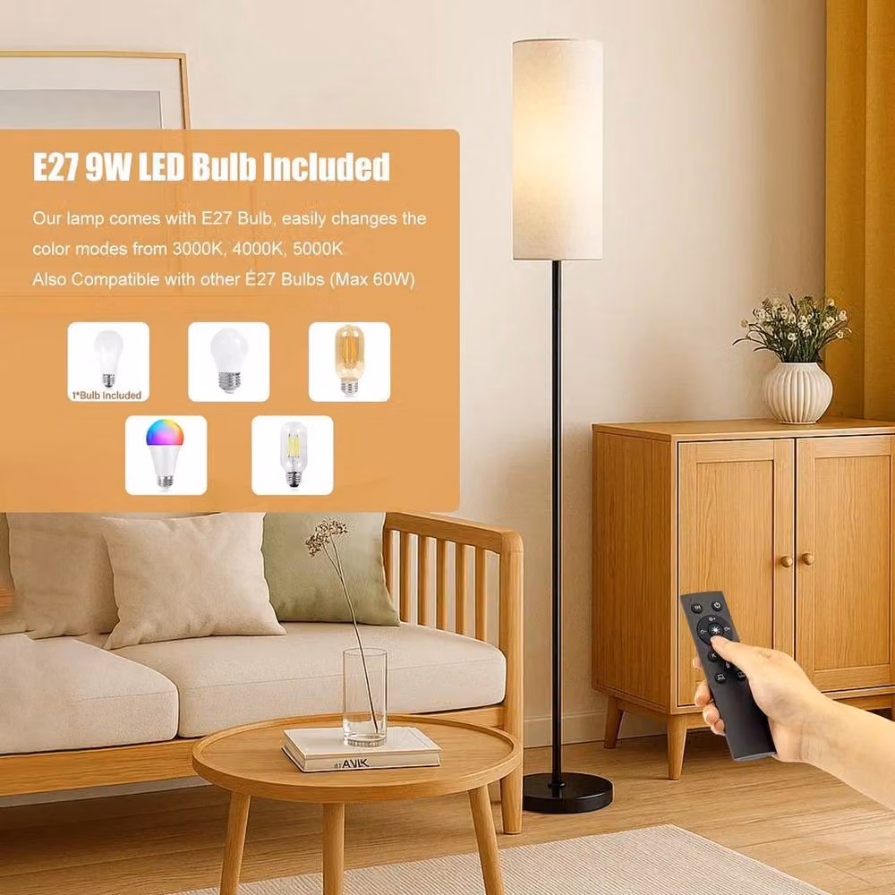 SPETLEK Modern Beige Floor Lamp with Remote Control for Living Room – 3