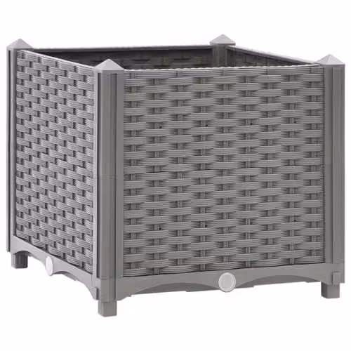 vidaXL Grey Plastic Raised Bed W/D/H: 40 x 40 x 38 cm – 1