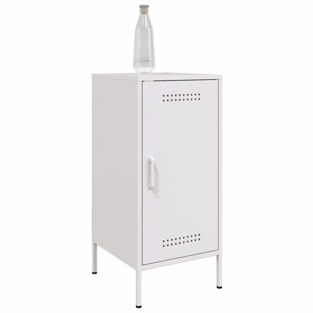 Berkfield Home Set of 2 White Metal Industrial Sideboards W/D/H: 36 x 39 x 79 cm – 2