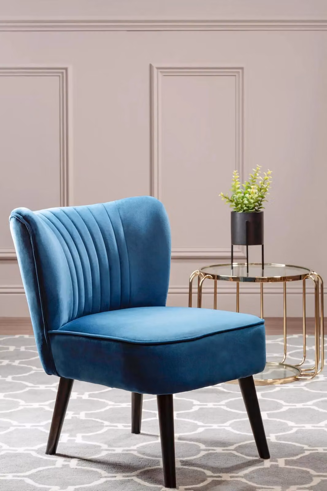 Orsina Regents Park Blue Velvet Chair – 4