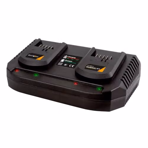 Batavia 18V Dual Charger Black for 2 x 3.5Ah Batteries