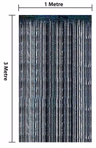 Netagon Shimmer Tinsel Curtain, Black, W: 300 cm, H: 100 cm – 3