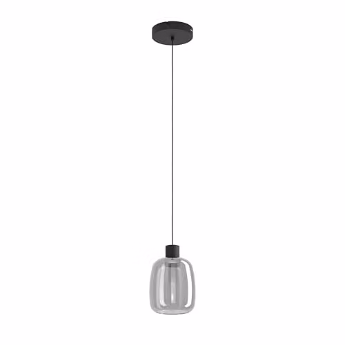 Eglo Connect.z Molochio-Z Smart-Home LED Pendant Light in Black and Transparent Glass