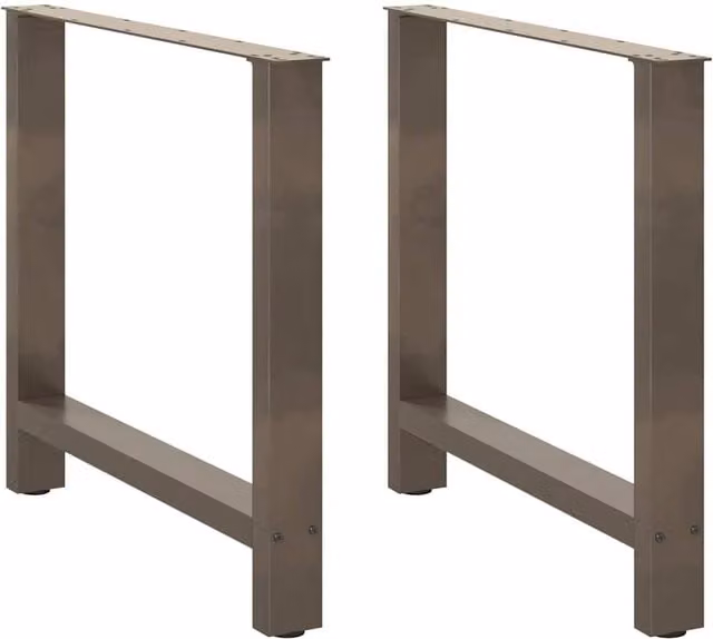 Berkfield Home Grey Steel Coffee Table Legs, 2 Pieces, H: 72.5 cm x W: 80 cm – 1