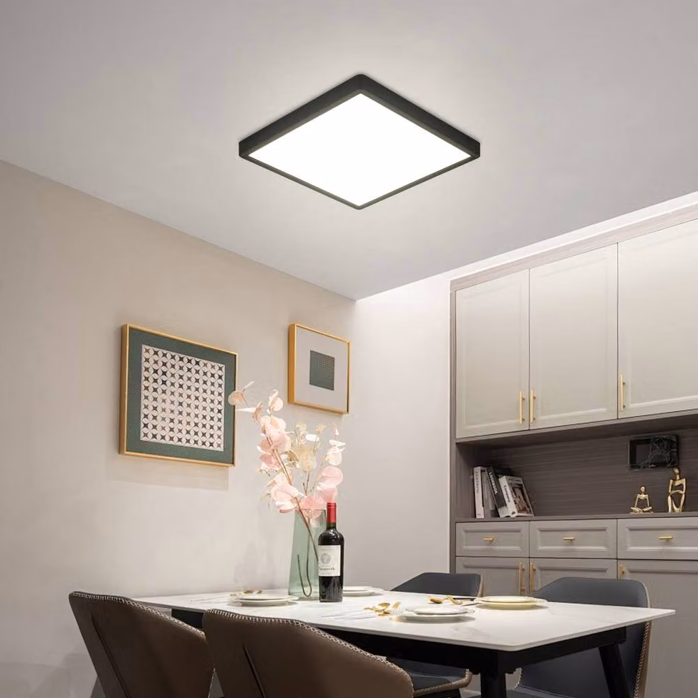 Goeco Modern Square LED Ceiling Light, 36W, 4500K, Black – 2