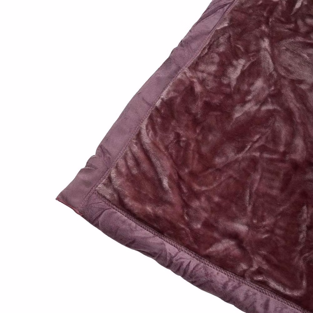 SPETLEK Heavyweight Raschel Winter Blanket in Purple, Pink and Red with Floral Design – 2