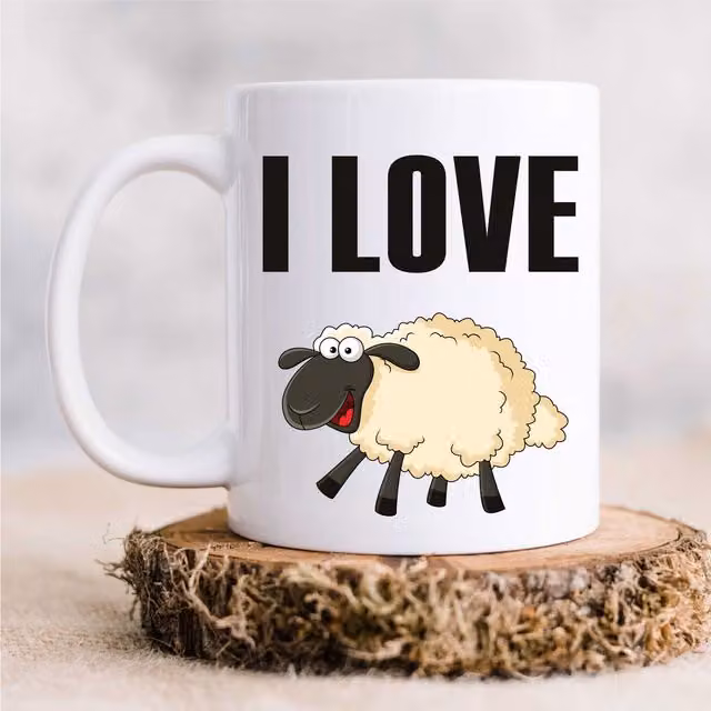 60 Second Makeover Limited I Love Sheep Ceramic Mug in White