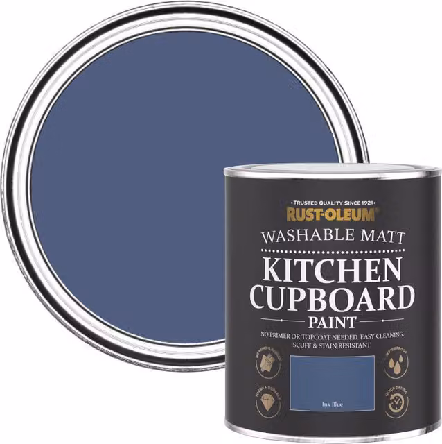Rust-Oleum Chalky Kitchen Cupboard Paint in Matt Ink Blue