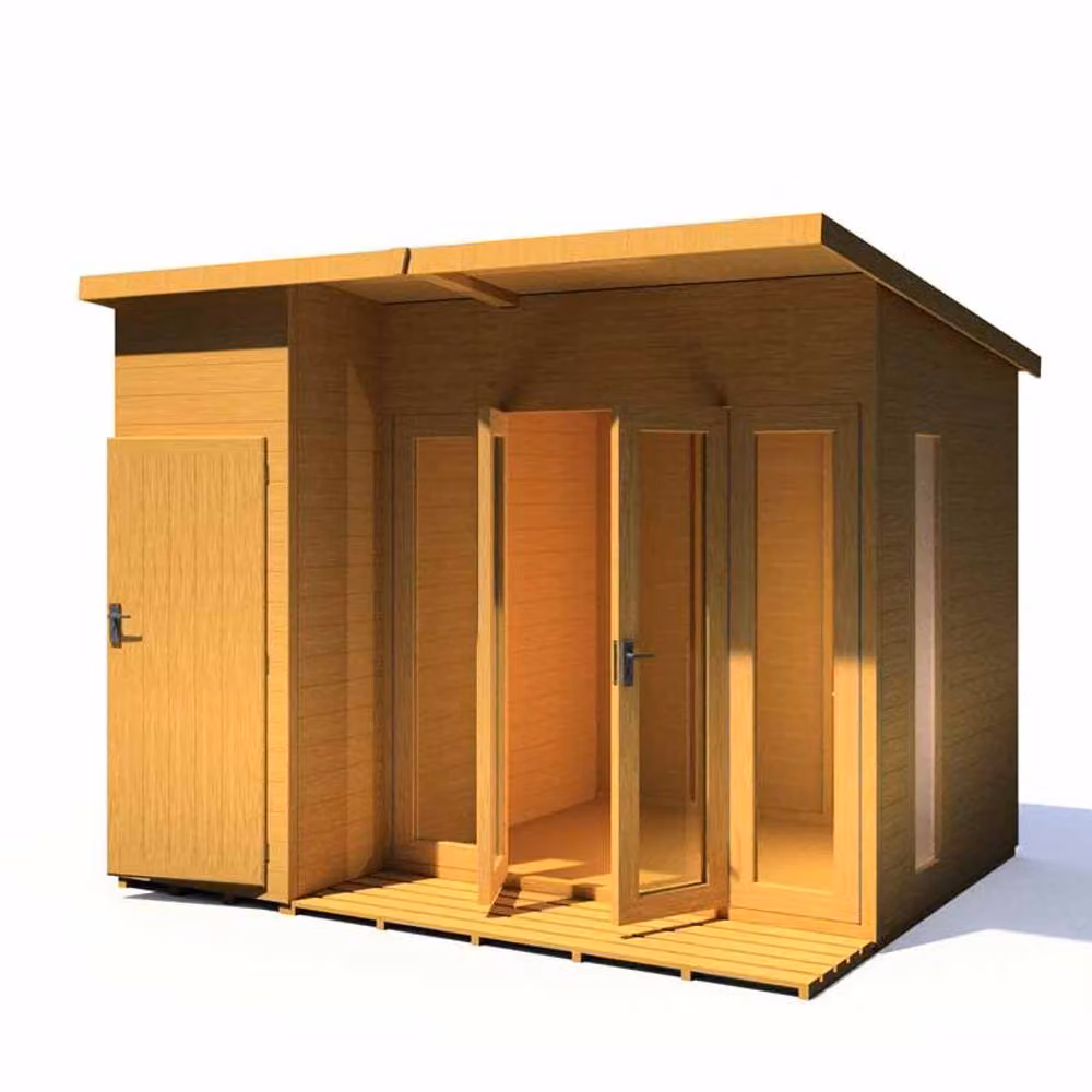 Shires Aster Pent Summerhouse in Light Brown, W: 317.4 cm, D: 262.5 cm, H: 217 cm – 2