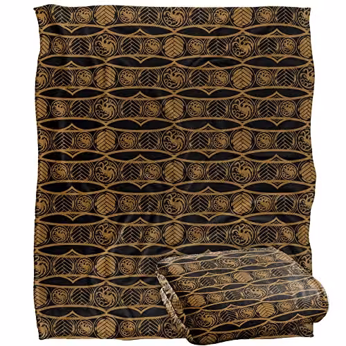 LOGOVISION Game of Thrones House of the Dragon Throw Blanket, White and Multicolour, W/D/H: 152 x 127 cm – 1