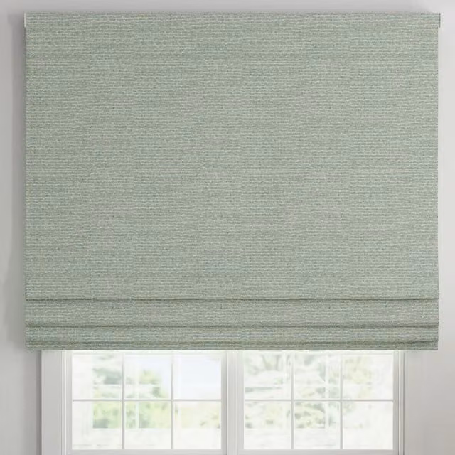 ANTE DECOR Hera Made To Measure Blackout Roman Blind in Sky Blue and White