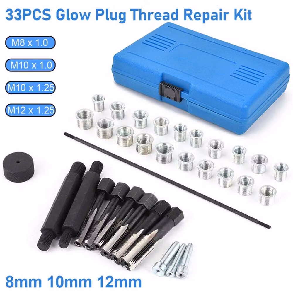 Kelvenix 33-Piece Metric Glow Plug Thread Restorer Repair Tool Set in Blue – 2