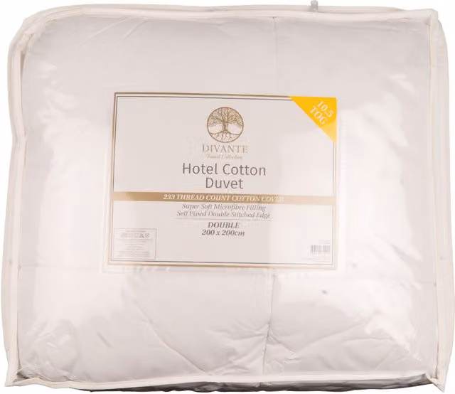 Divante Hotel White Cotton 10.5 Tog Double Cooling Microfibre Duvet