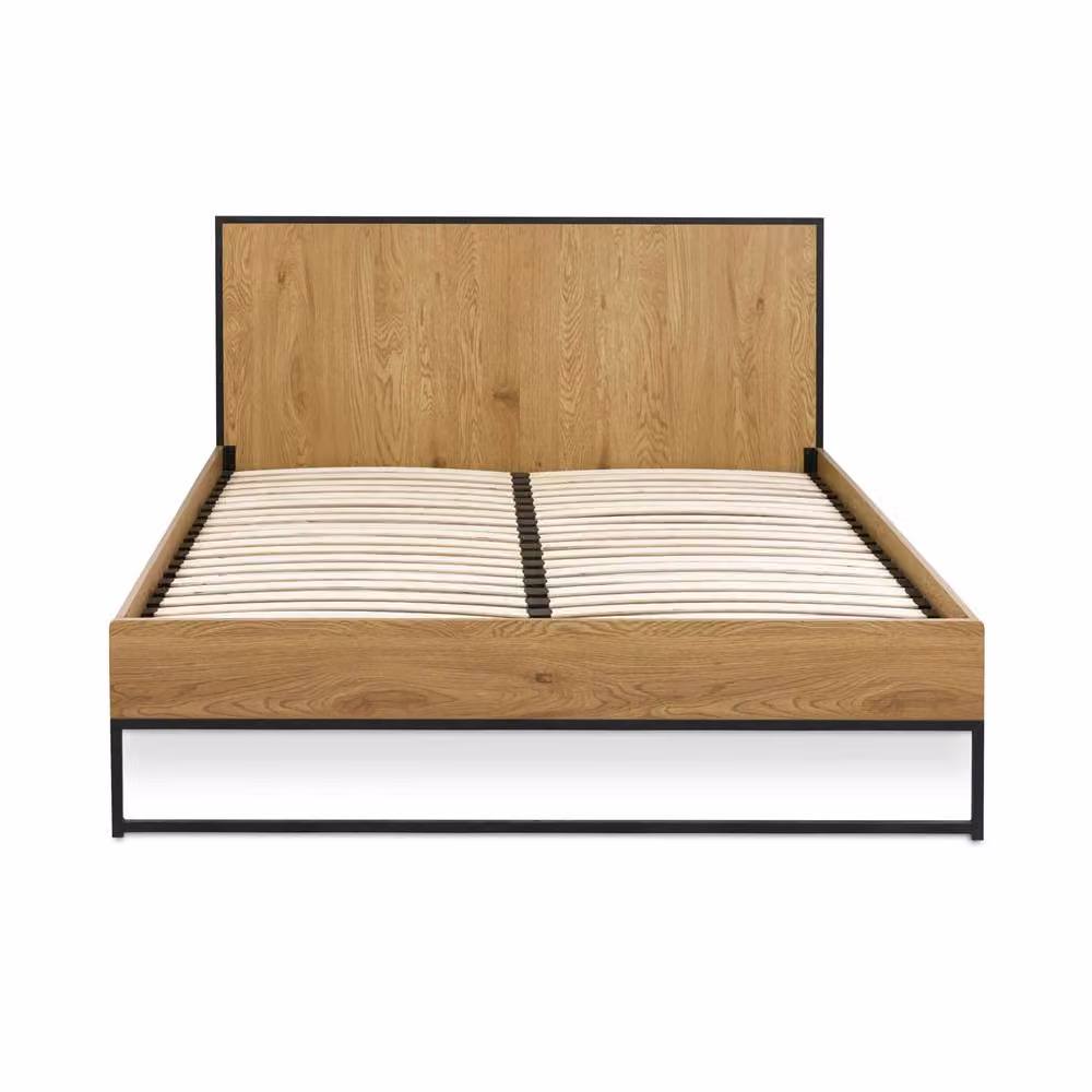 Cheshire Summit Double Bed Frame in Oak and Black, W/D/H: 140 x 200 cm – 3