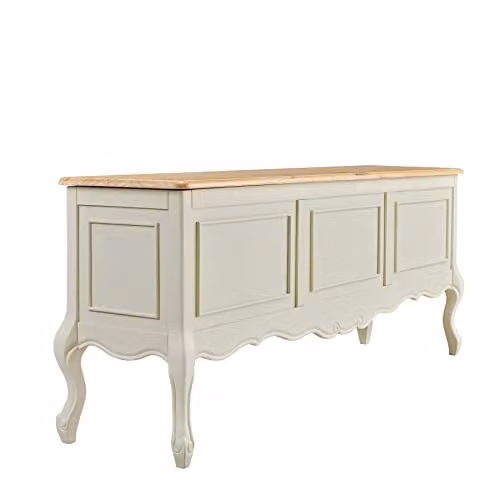 Statement Furniture Juliette Large Wooden Blanket Box in White/Beige, W/D/H: 145 x 35 x 60 cm – 1