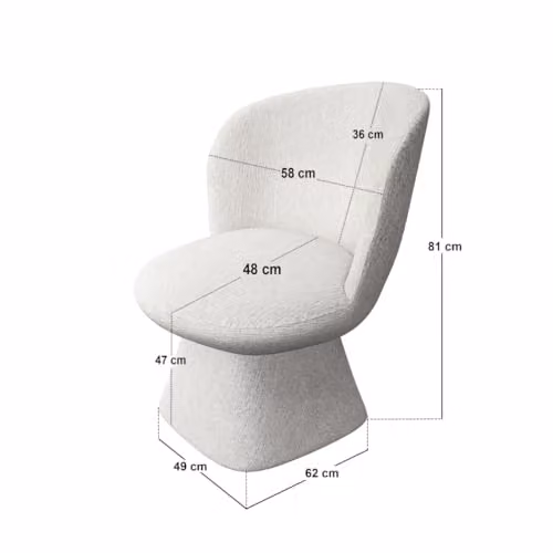 Solace+Co Aiko White Chenille Upholstered Dining Chair – 2